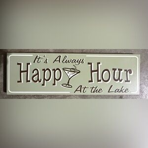 Happy Hour Wall Sign - Green and Black